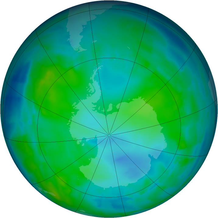 Antarctic ozone map for 14 May 2012